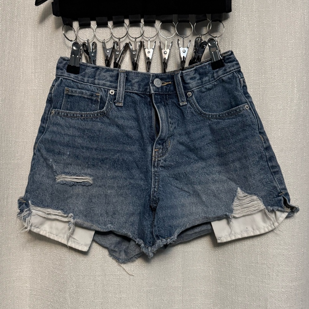Old Navy Blue Distressed Jean Shorts